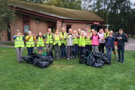 Group of volunteers litter picking at Marquis Drive