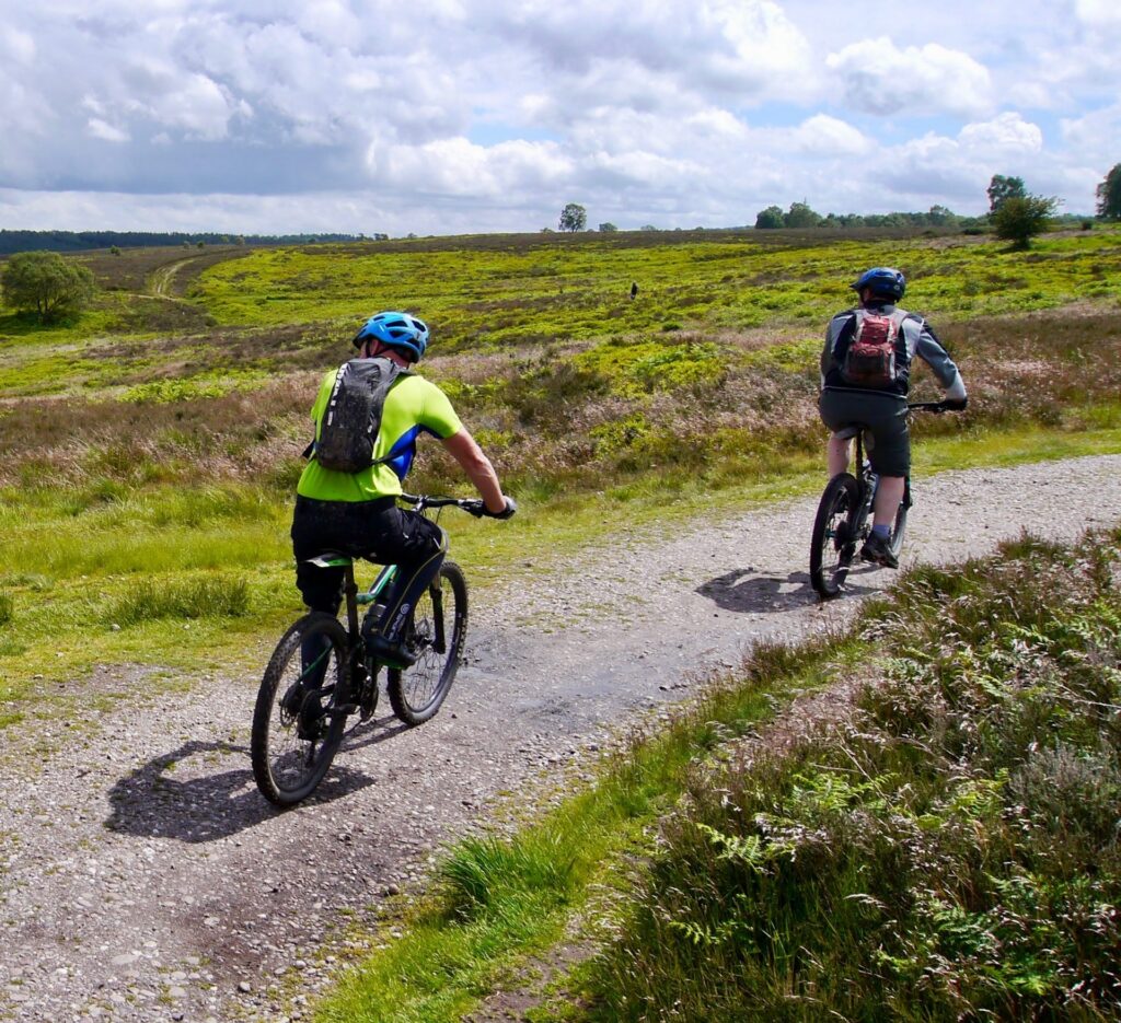 Two mountain bikers on the chase