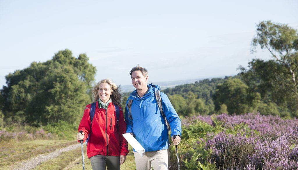 Cannock Chase heathland, Staffordshire couple walking © Enjoy Staffordshire 1000x667