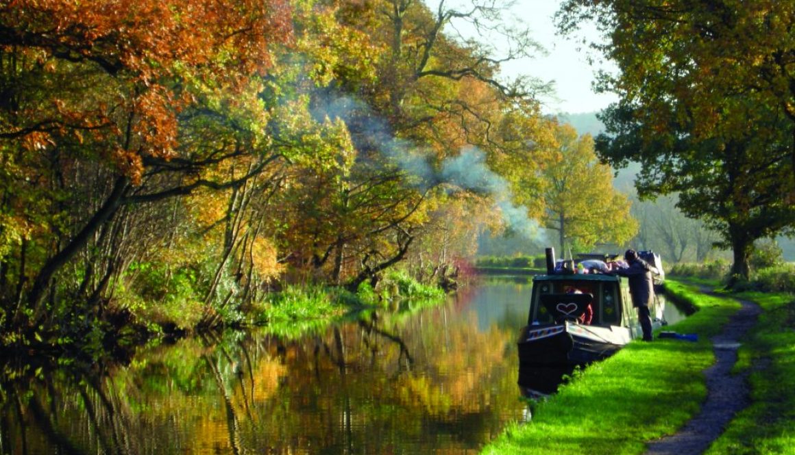 Autumn canal boating