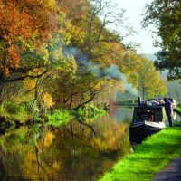 Autumn canal boating