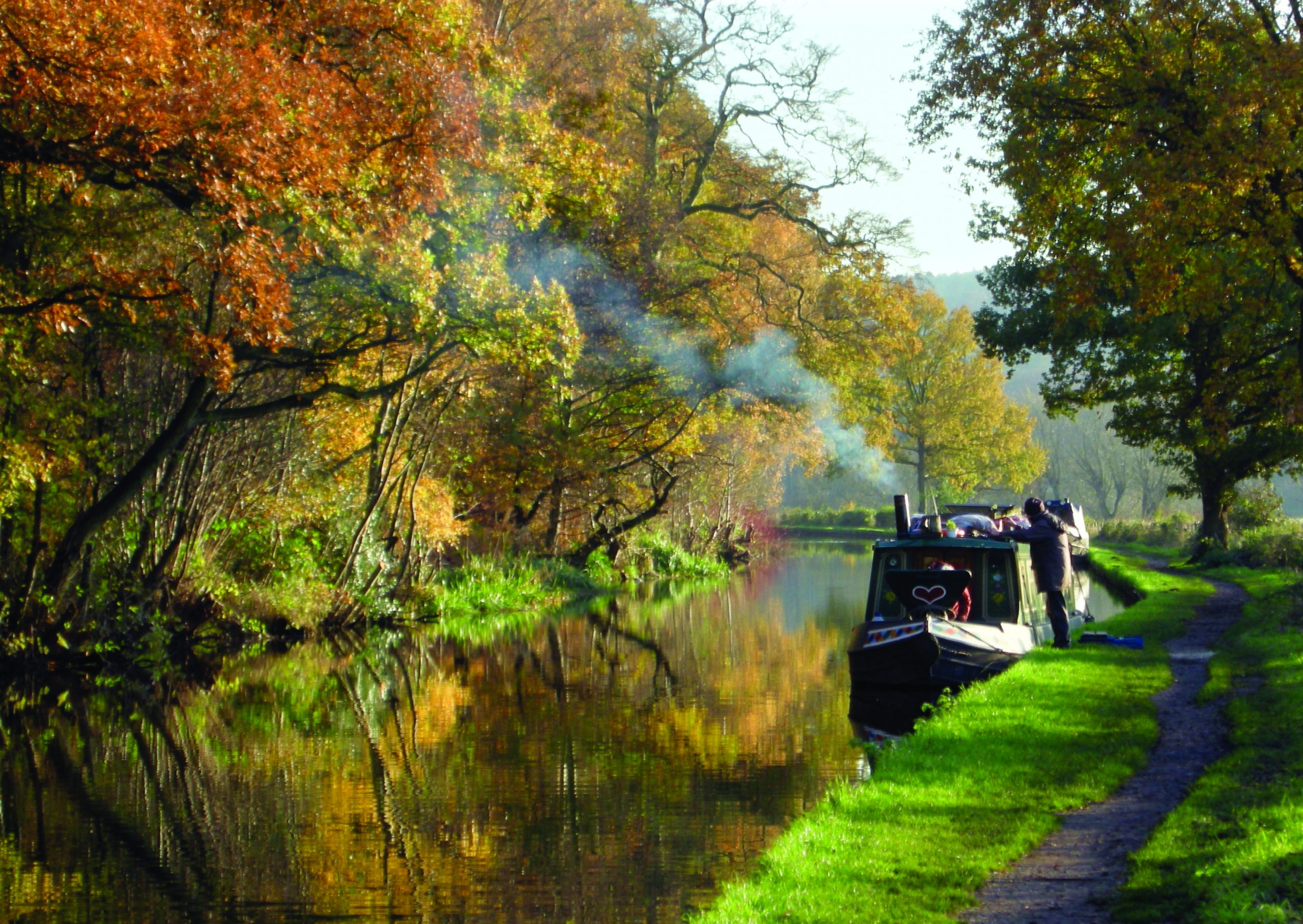 Autumn canal boating