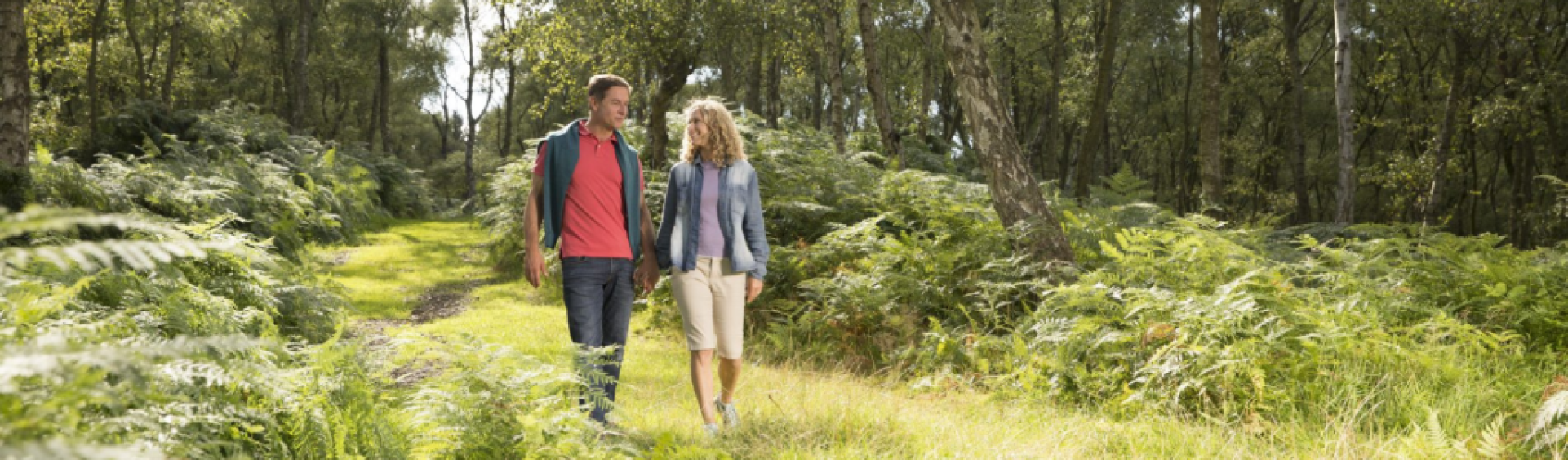 Couple walking through Cannock Chase